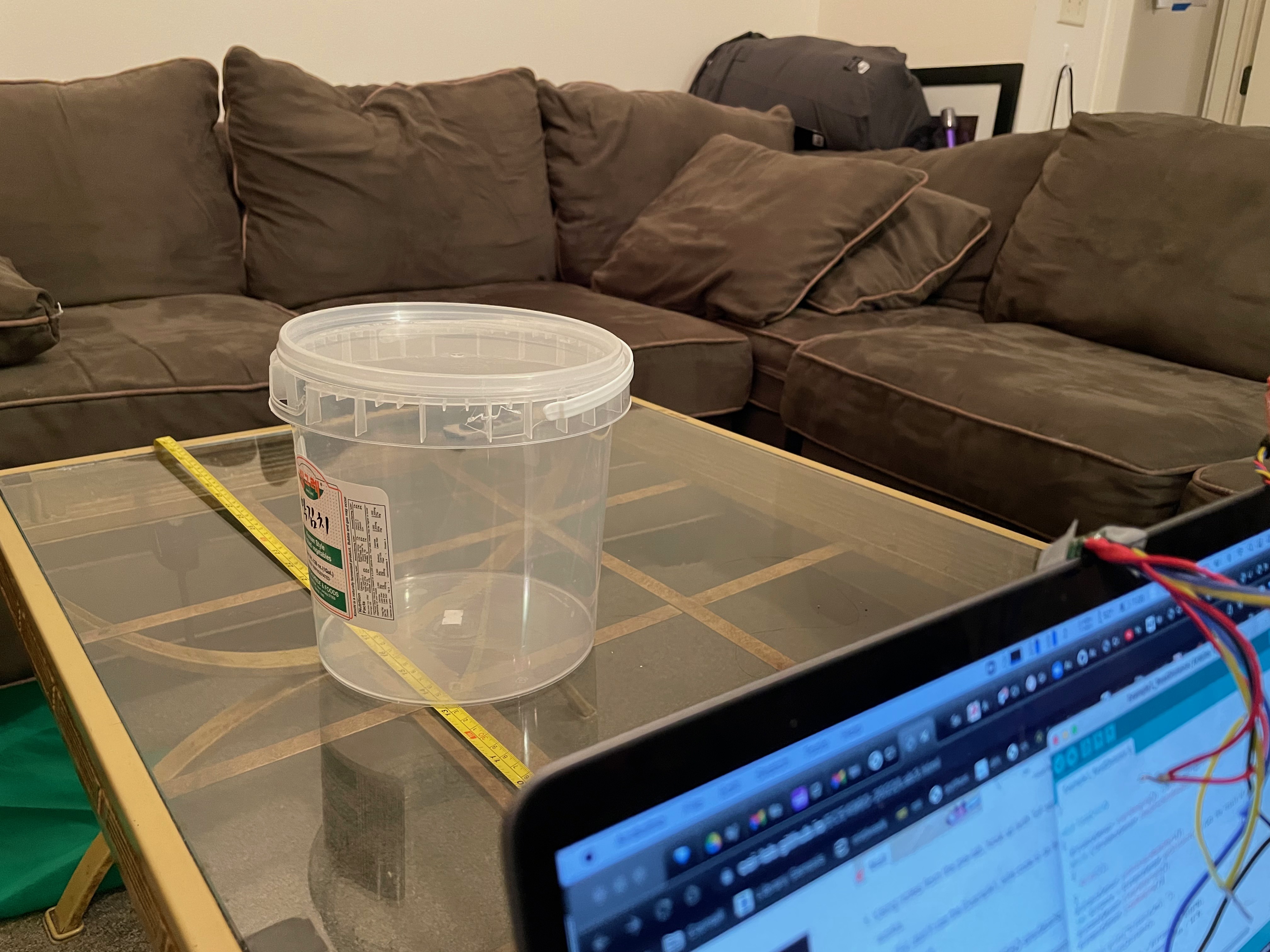 using a clear object to test the tof sensor